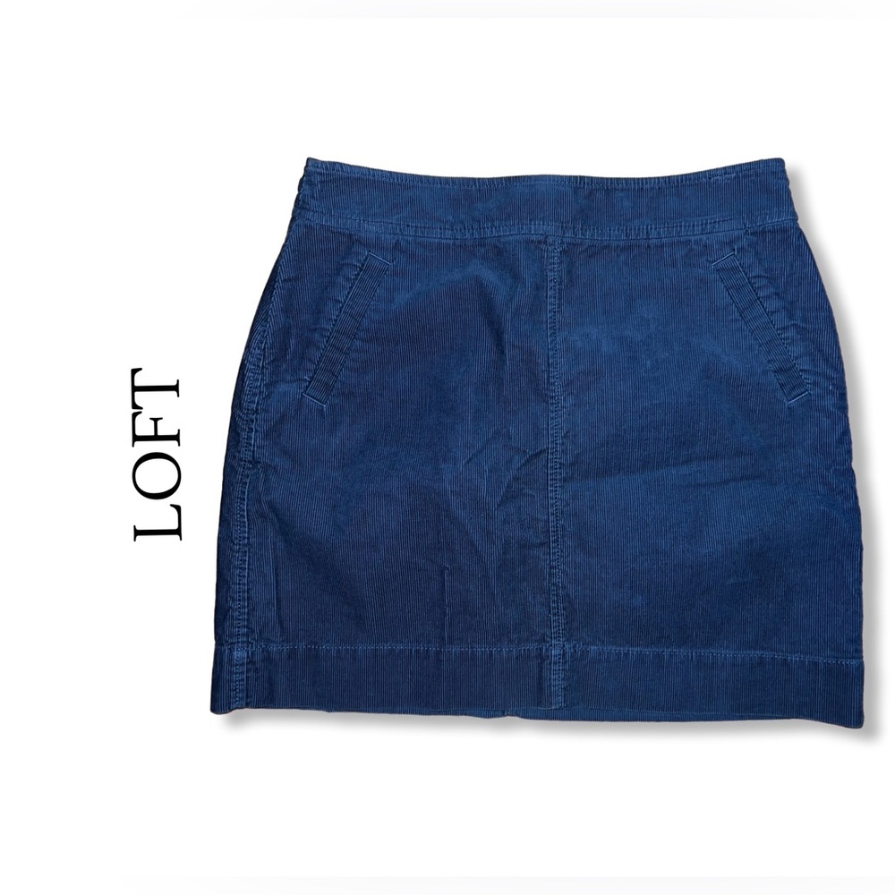 LOFT Blue Corduroy Skirt